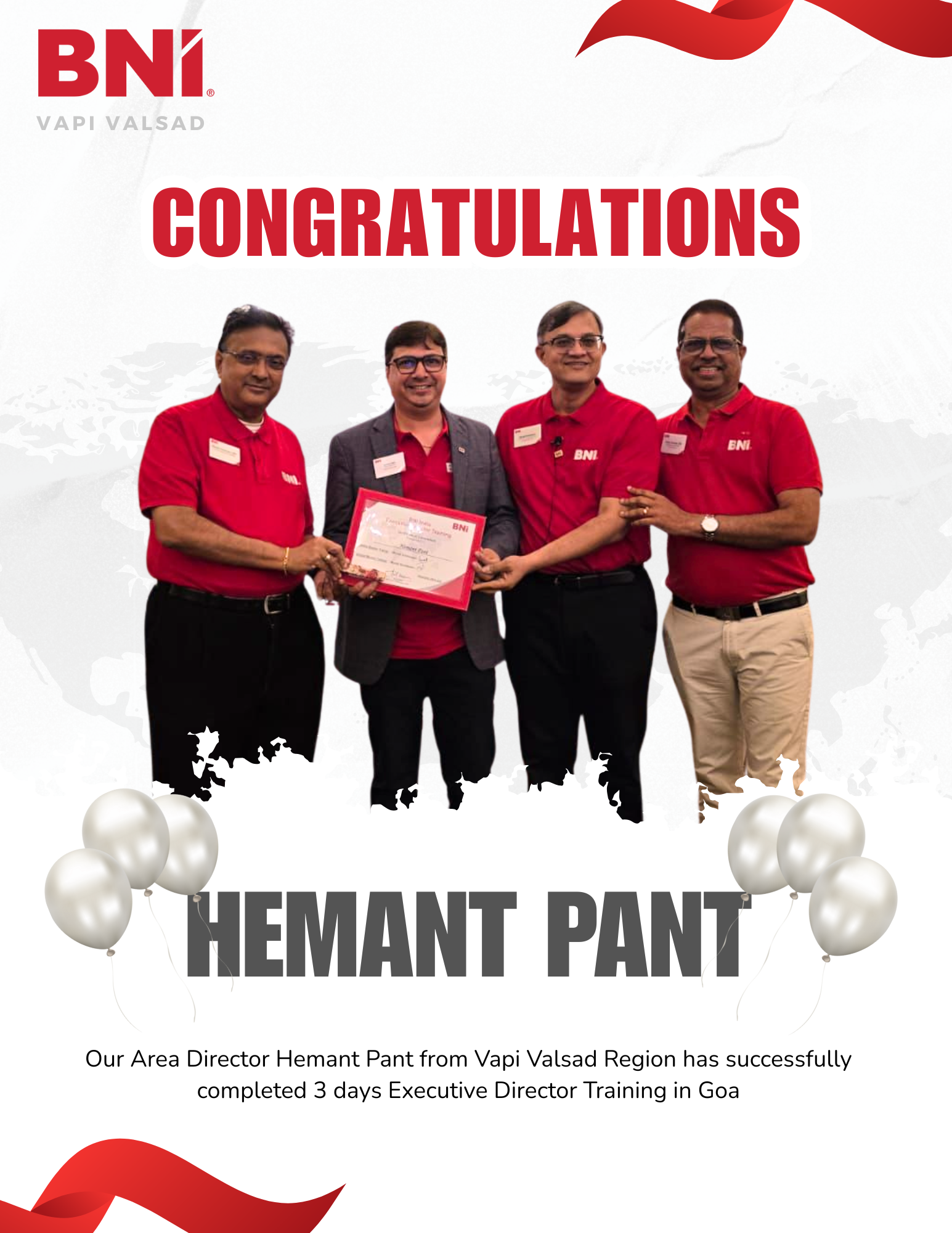 1Congratulations Hemant Pant